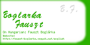 boglarka fauszt business card